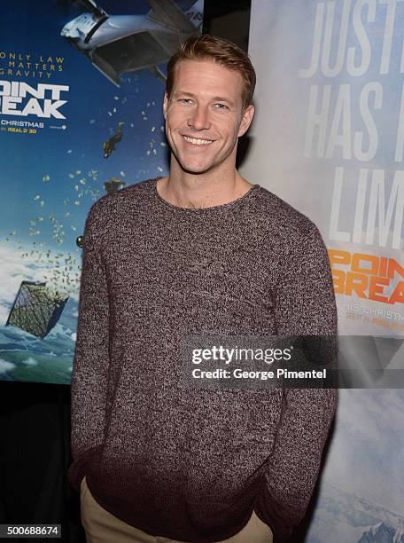 Actor Luke Bracey from the film "Point Break" surprises Canadian fans at the Toronto advance screening held at Cineplex Odeon Yonge & Dundas Cinemas...