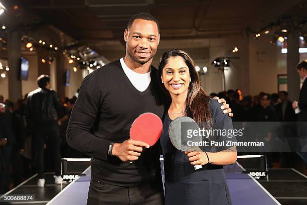 Seema Sadekar and Willie Green appear at the 7th Annual New York City TopSpin Charity Event at Metropolitan Pavilion on December 9, 2015 in New York...