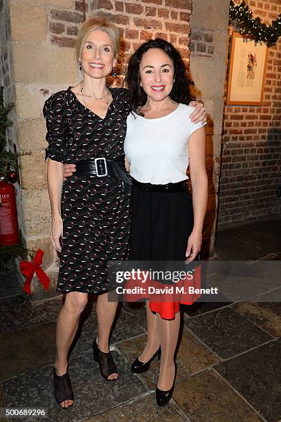 Amelia Bullmore and Samantha Spiro at the After Party for the press night performance of "A Christmas Carol" at the Noel Coward Theatre on December...