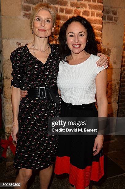 Amelia Bullmore and Samantha Spiro at the After Party for the press night performance of "A Christmas Carol" at the Noel Coward Theatre on December...