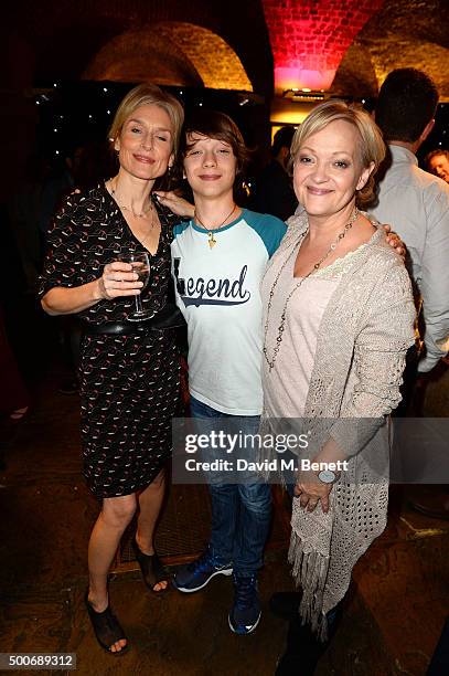 Amelia Bullmore , Alfie Friedman and Maria Friedman at the After Party for the press night performance of "A Christmas Carol" at the Noel Coward...