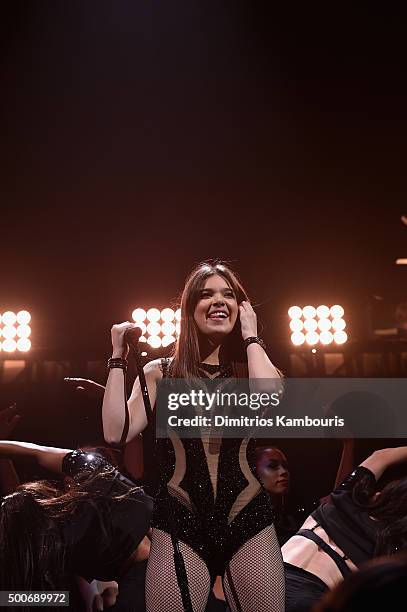 Hailee Steinfeld performs onstage during Q102's Jingle Ball 2015 presented by Capital One at Wells Fargo Center on December 9, 2015 in Philadelphia,...