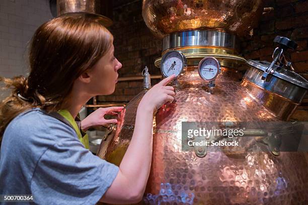 brennerei-kessel - whisky distillery stock-fotos und bilder