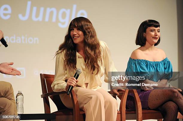 Lola Kirke and Bernadette Peters speak at The SAG-AGTRA Foundation's Conversations Series Presents: "Mozart In The Jungle" at The New School on...