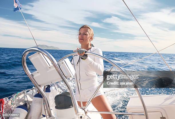 sailing - boat helm stock pictures, royalty-free photos & images