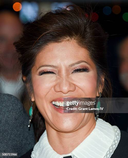 Julie Chen of CBS' 'The Talk' rings the closing bell at the New York Stock Exchange on December 9, 2015 in New York City.