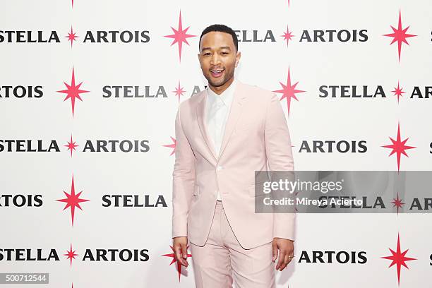 Singer-songwriter John Legend attends Stella Artois and John Legend: Under The Stars Exhibit Launch at Skylight at Moynihan Station on December 9,...