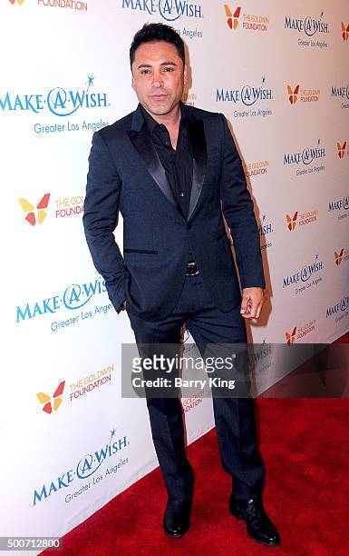 Fighter Oscar De La Hoya attends the Make-A-Wish Greater Los Angeles Annual Wishing Well Winter Gala at the Beverly Wilshire Four Seasons Hotel on...