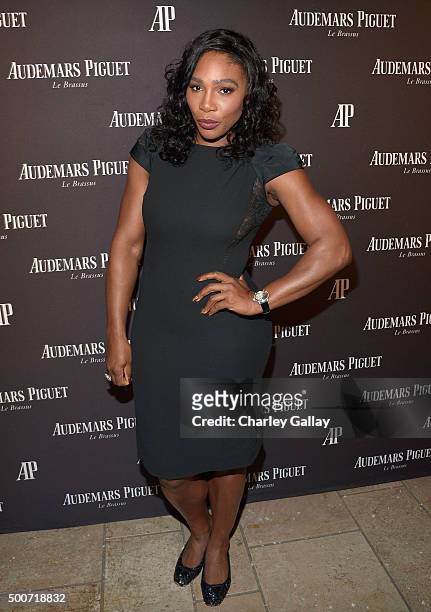 Professional tennis player Serena Williams attends the Opening of Audemars Piguet Rodeo Drive at Audemars Piguet on December 9, 2015 in Beverly...
