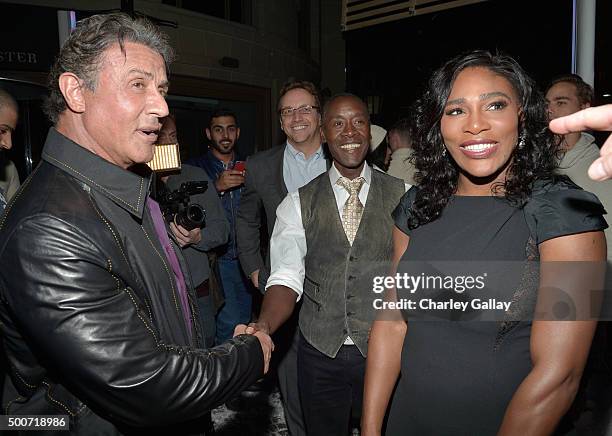 Actors Sylvester Stallone, Don Cheadle, and professional tennis player Serena Williams attend the Opening of Audemars Piguet Rodeo Drive at Audemars...