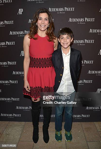Actress Jo Champa and guest attend the Opening of Audemars Piguet Rodeo Drive at Audemars Piguet on December 9, 2015 in Beverly Hills, California.