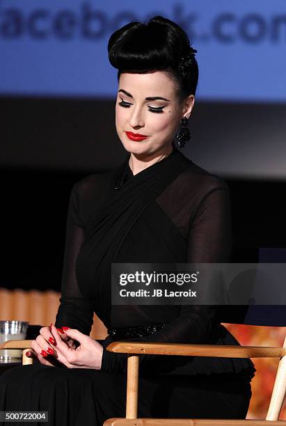 Dita Von Teese attends Live Talks L.A. Presents an evening with Dita Von Teese and friends on December 9, 2015 in Westwood, California.