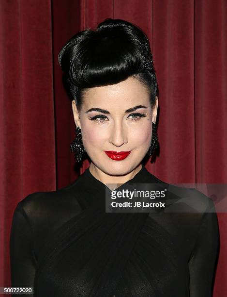 Dita Von Teese attends Live Talks L.A. Presents an evening with Dita Von Teese and friends on December 9, 2015 in Westwood, California.