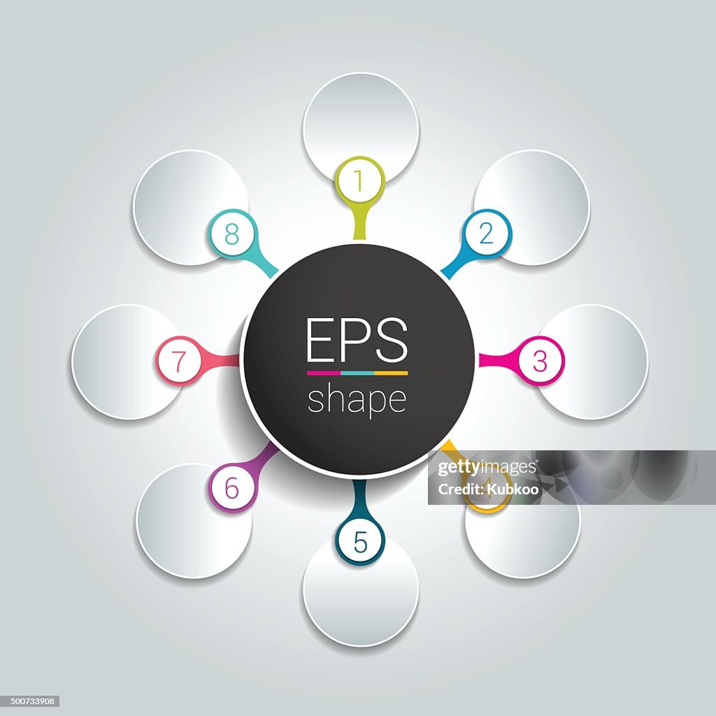 Round Infographic 8 Steps Net Flow Chart Diagram Graph Chart High-Res ...