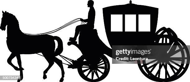 stockillustraties, clipart, cartoons en iconen met horse and cart - horse cart