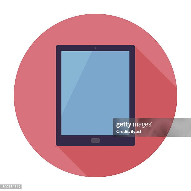 flat tablet icon - personal data stock illustrations