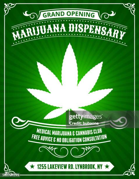 illustrations, cliparts, dessins animés et icônes de cannabis dispensary sur fond vert - medical malpractice
