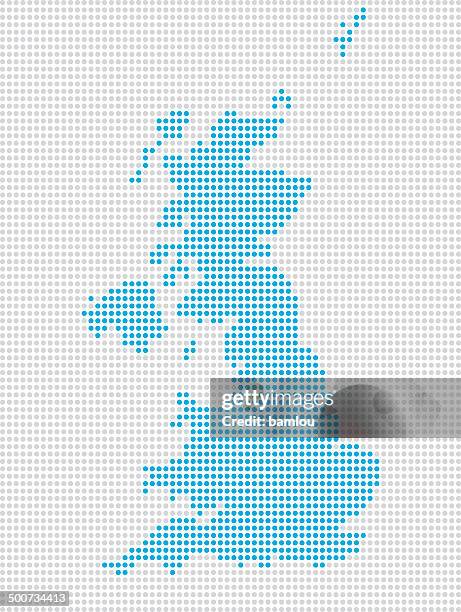 united kingdom map - map vector dots stock illustrations
