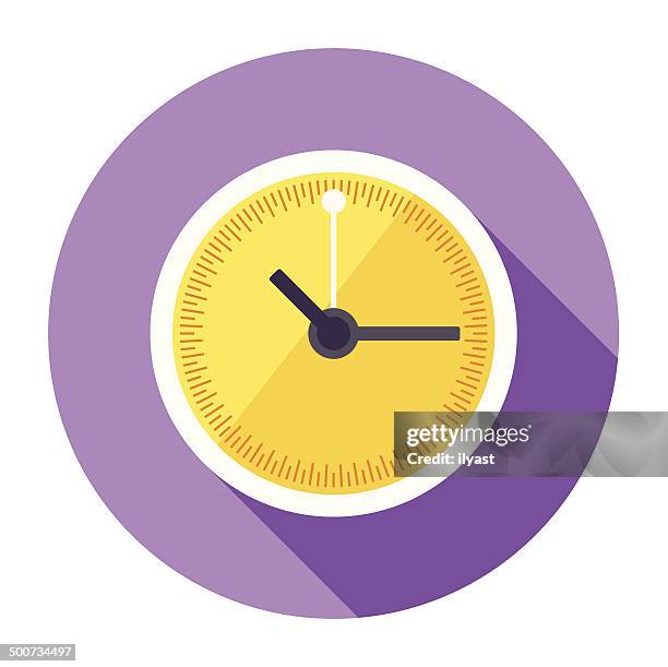 flat clock icon - long time stock illustrations