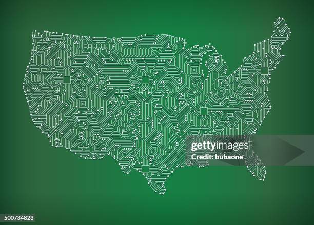 usa map circuit board royalty free vector art background - resistor stock illustrations
