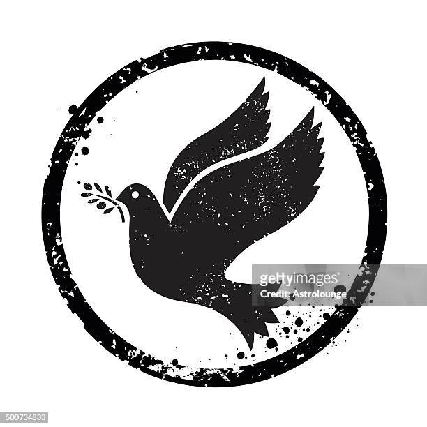 peace stamp - olive branch stock illustrations