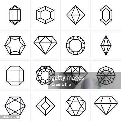 Jewel und Schmuckstein-Icons und Symbole Jewel und Schmuckstein-Icons und Symbole