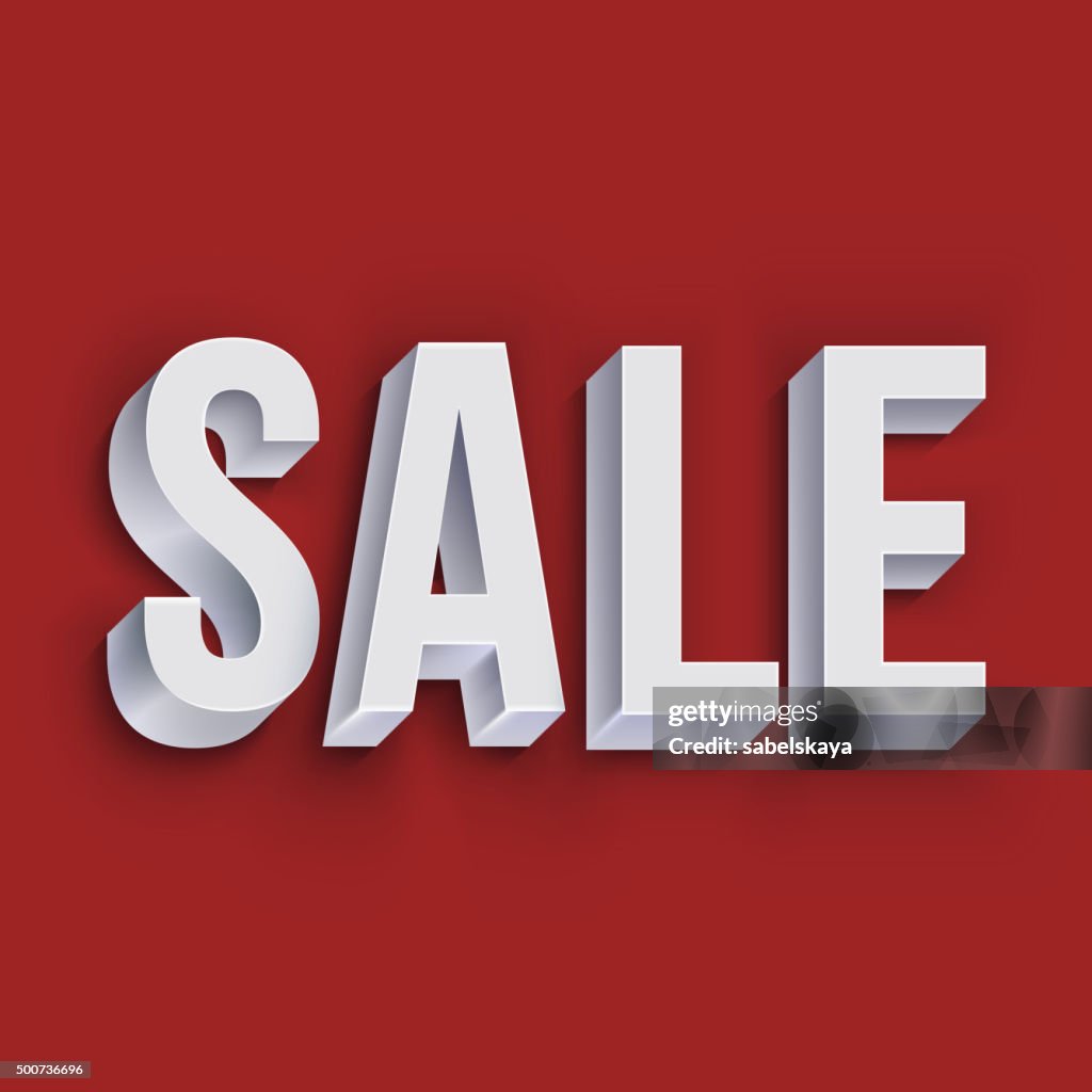 One Sale Lettering Volumetric White Sale Lettering High-Res Vector Graphic - Getty Images