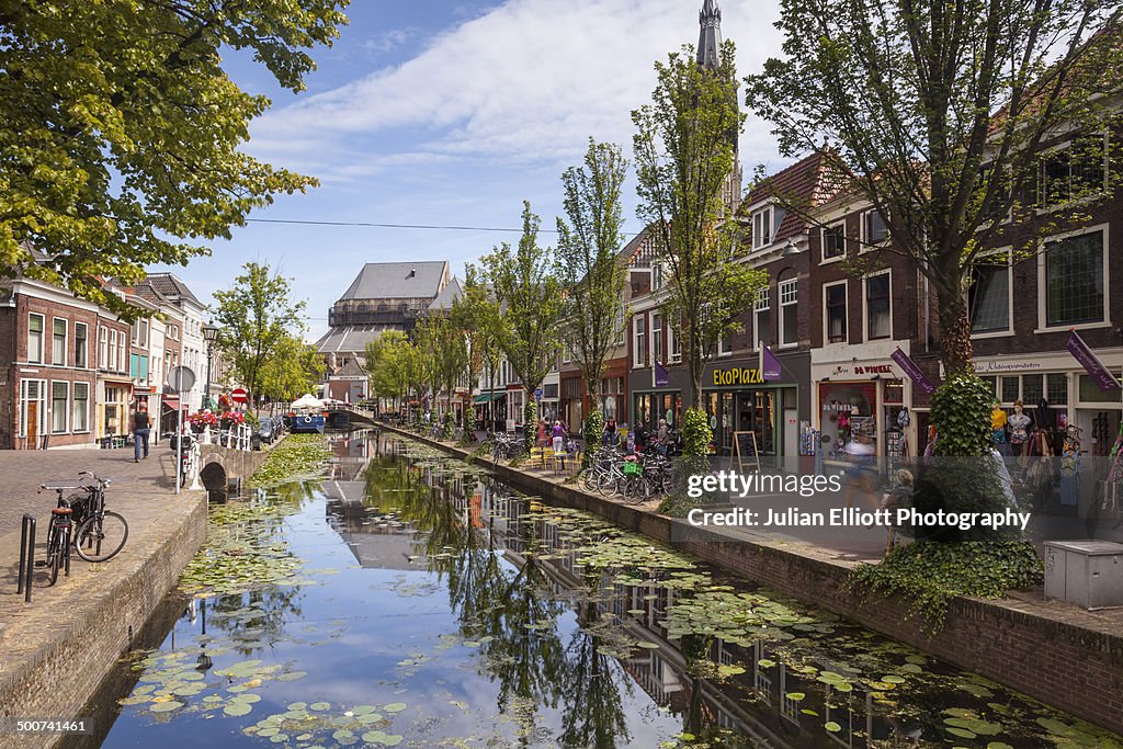 A canal in the historic centre of Delft
