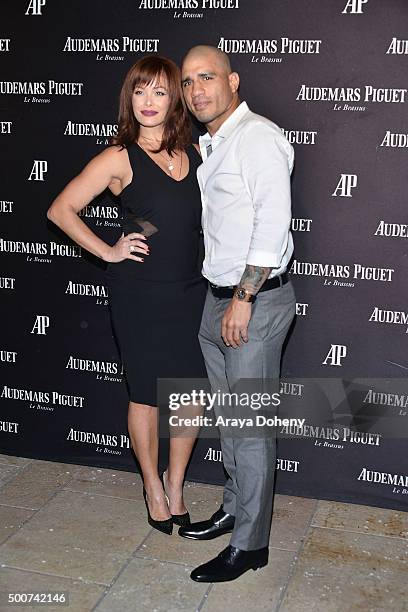 Melissa Guzman and Miguel Cotto attend the Audemars Piguet grand opening of Rodeo Drive Boutique at Audemars Piguet on December 9, 2015 in Beverly...