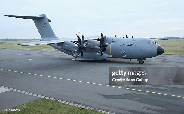 Luftwaffe A-400M plane transporting 40 Bundeswehr members and their equipment prepares to depart for Incirlik airbase in Turkey as part of Germany's...