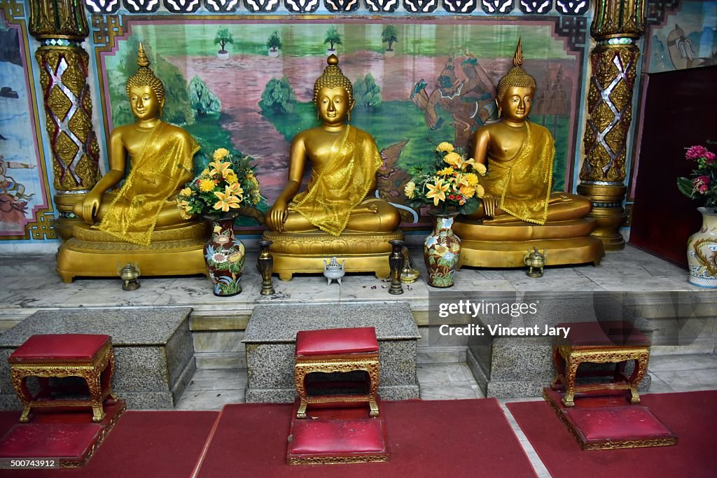 Buddhist temple at chinatown bangkok thailand