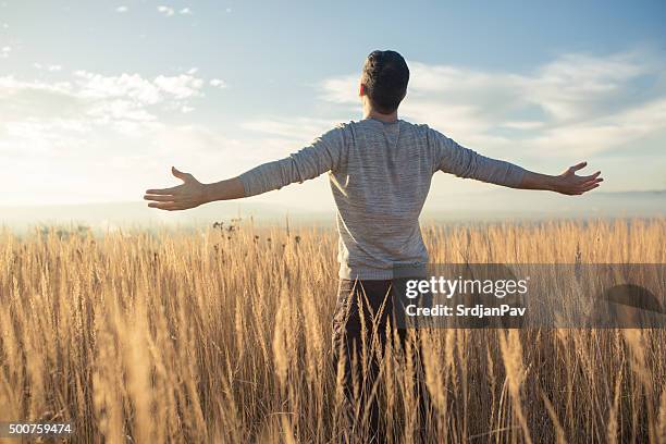 anima place - man outstretched arms foto e immagini stock