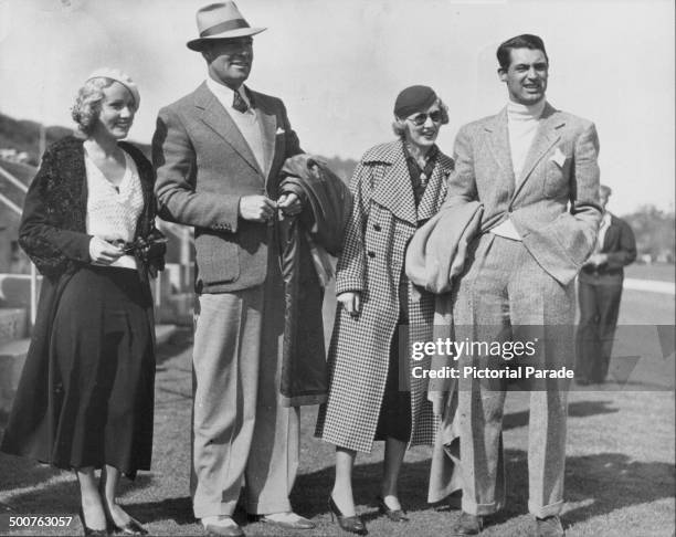 Actors Vivienne Gaye, Randolph Scott, Virginia Cherrill and Cary Grant, at the Riviera Country Club, California, circa 1934-1935.