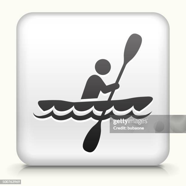 ilustraciones, imágenes clip art, dibujos animados e iconos de stock de botón cuadrado con paddleboat arte vectorial libre de derechos - pedalo