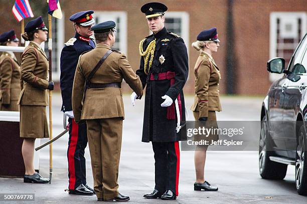 Prince William, Duke of Cambridge visits Keogh Barracks to present medals to British Army Medics on December 10, 2015 in Aldershot, England.