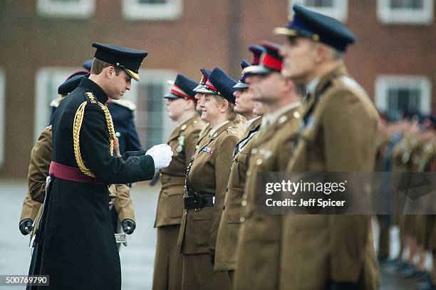 Prince William, Duke of Cambridge visits Keogh Barracks to present medals to British Army Medics on December 10, 2015 in Aldershot, England.