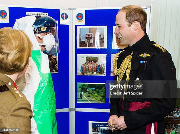 Prince William, Duke of Cambridge meets medical staff during a visit at Keogh Barracks to present medals to British Army Medics on December 10, 2015...
