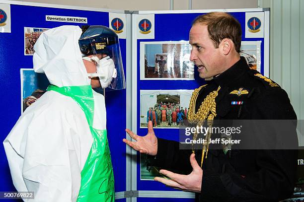 Prince William, Duke of Cambridge meets medical staff during a visit at Keogh Barracks to present medals to British Army Medics on December 10, 2015...