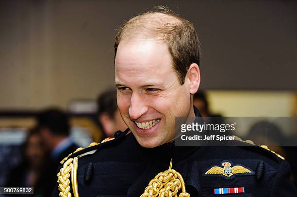 Prince William, Duke of Cambridge visits Keogh Barracks to present medals to British Army Medics on December 10, 2015 in Aldershot, England.
