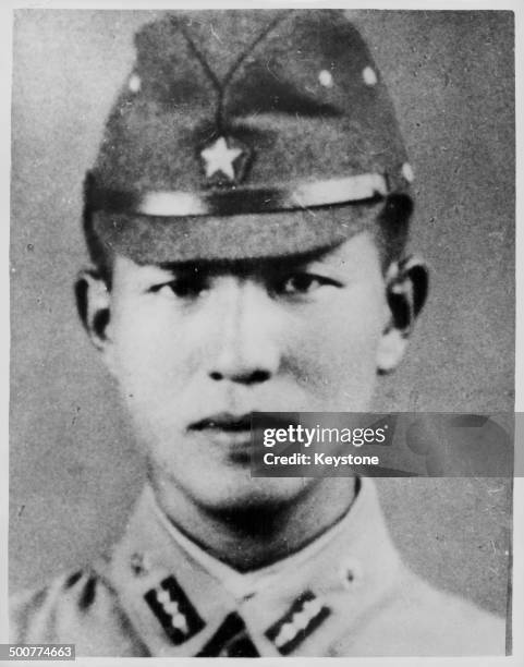 Portrait of Lieutenant Hiroo Onoda taken prior to the end of World War Two, one of two Japanese soldiers hiding out in the jungle following the end...