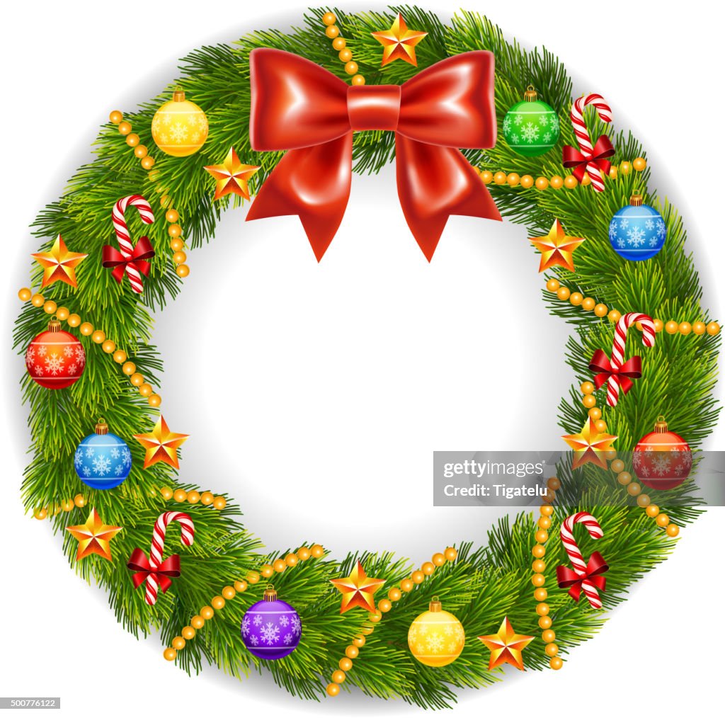 Ilustración Dibujo Animado De Corona De Navidad Con Bolas Y Cintas Bow Ilustración de stock - Getty Images Ilustración Dibujo Animado De Corona De Navidad Con Bolas Y Cintas Bow Ilustración de stock - Getty Images
