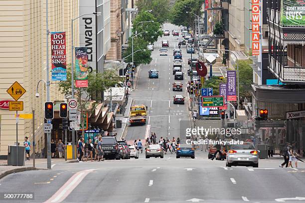 edward street in brisbane - brisbane stock pictures, royalty-free photos & images