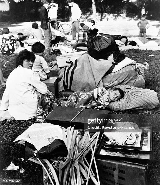 Living outside in Skopje the day after the earthquake which destroyed 80% of the city and caused the death of 10 000 people, thousands of wounded...