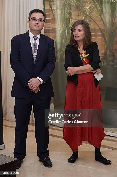 Spanish photographer Ouka Lele and Comite Champagne director Vincent Perrin attend the "Champagne de la Joie de Vivre" Award at the Villa Real Hotel...