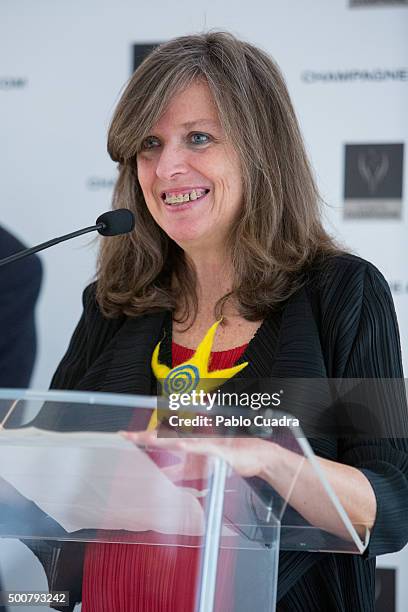 Spanish photographer Ouka Leele recives the 'Champagne De La Joie De Vivre' award at Villa Real Hotel on December 10, 2015 in Madrid, Spain.