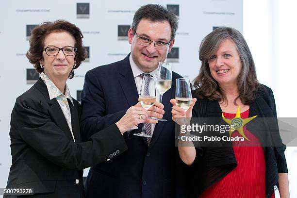 Spanish photographer Ouka Leele and Vincent Perrin attend the 'Champagne De La Joie De Vivre' award ceremony at Villa Real Hotel on December 10, 2015...