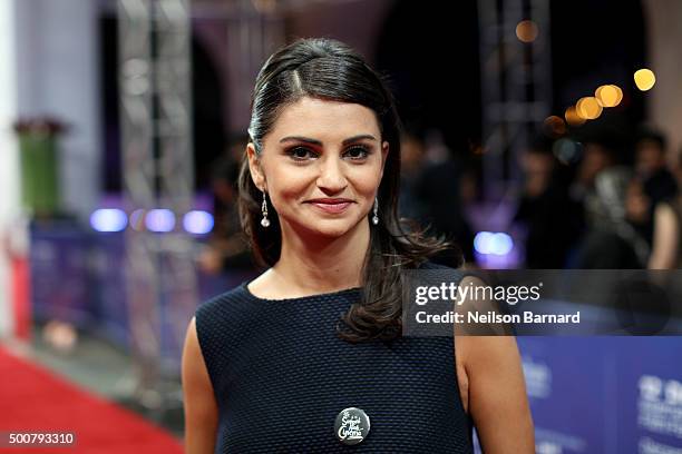 Actress Ahd Kamel attends the "Zinzana " premiere during day two of the 12th annual Dubai International Film Festival held at the Madinat Jumeriah...