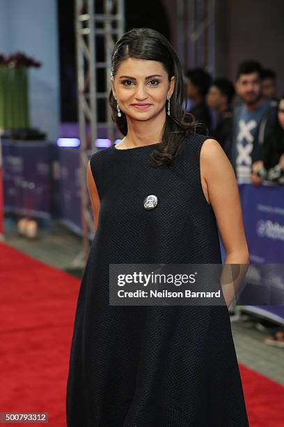 Actress Ahd Kamel attends the "Zinzana " premiere during day two of the 12th annual Dubai International Film Festival held at the Madinat Jumeriah...