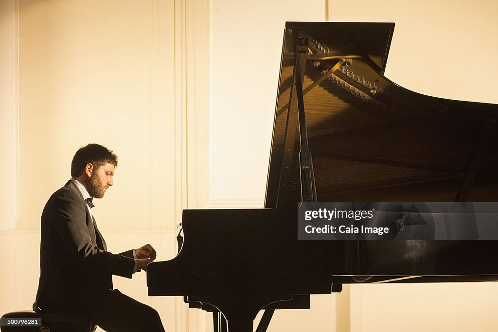 Pianist performing