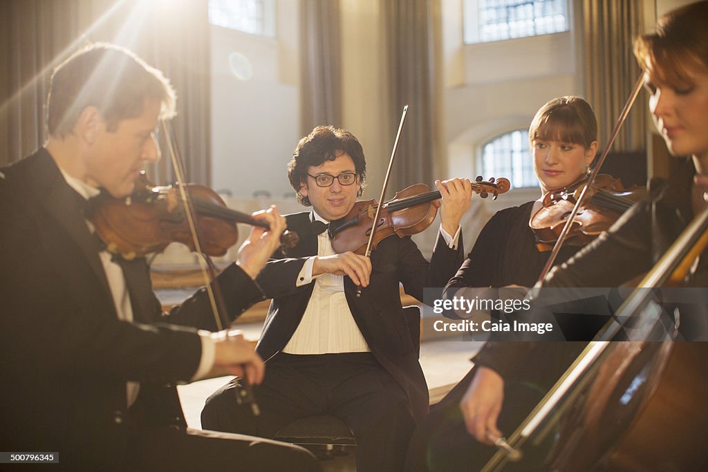 Classical quartet performing